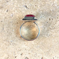 Ruby Quartz Ring with a checker cut gemstone- Nisha