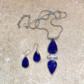 Sapphire Quartz & Pearl Necklace Set - Amrita