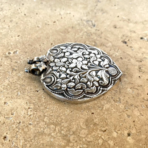 Sterling Silver Blossom Engraved Pendant