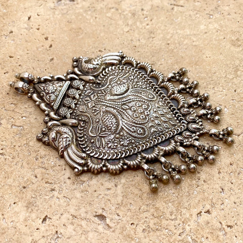 Sterling Silver Pendant - Adorsed Peacock