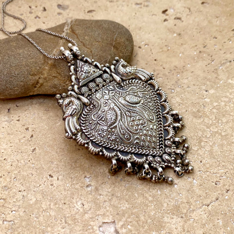 Sterling Silver Pendant - Adorsed Peacock