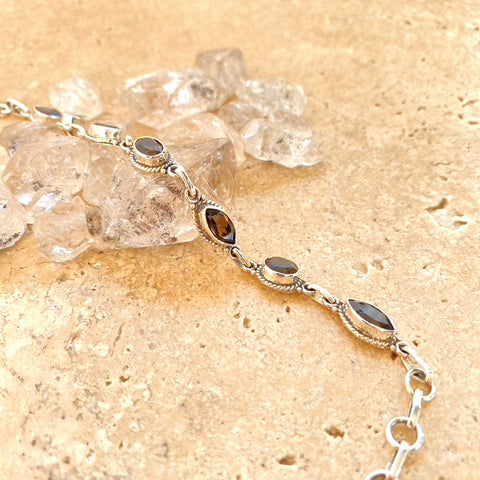 Smoky Quartz Bracelet with Marquise and Oval Gems - Miro