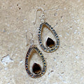 Smoky Quartz Earrings with Teardrop Gems - Uma