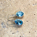 Topaz Earrings with Large Oval Gems - Grace